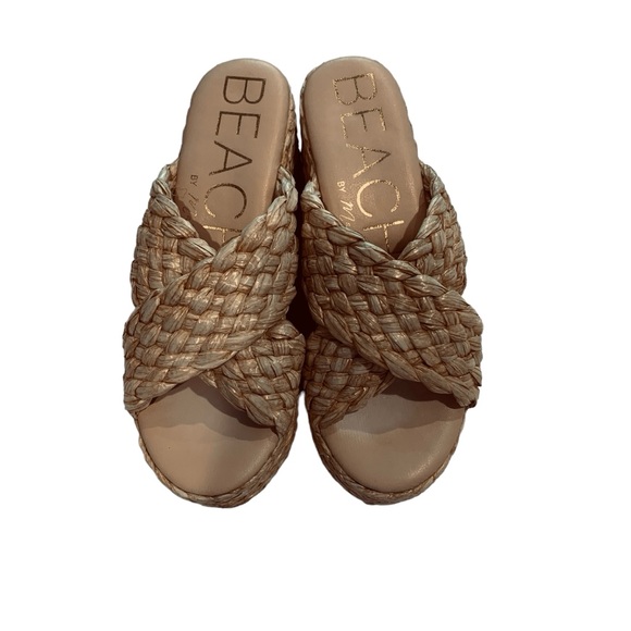 NWOB Raffia Criss Cross Sandals by BEACH - Picture 1 of 4